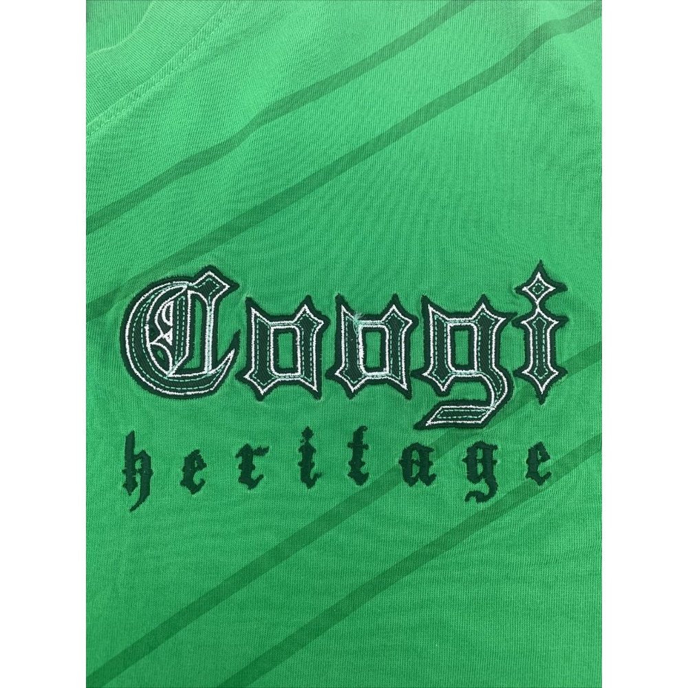 Men's COOGI Short Sleeve V-Neck Shirt Heritage Embroidered Green 4X - Picture 5 of 12